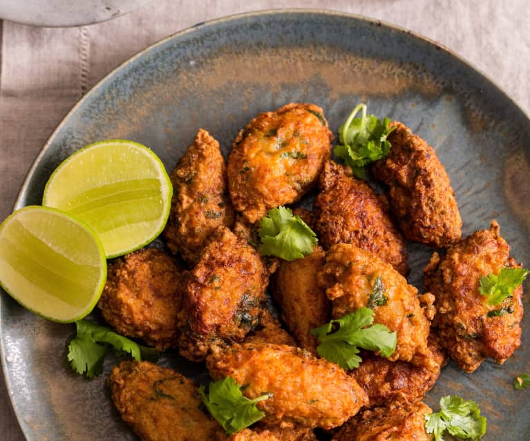 Garnaal en zoete aardappel beignets