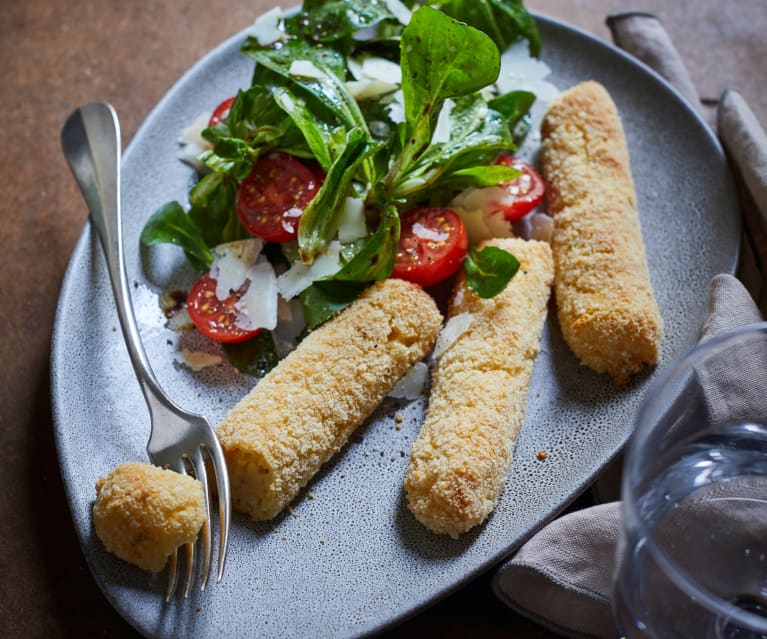 Salat mit Kroketten