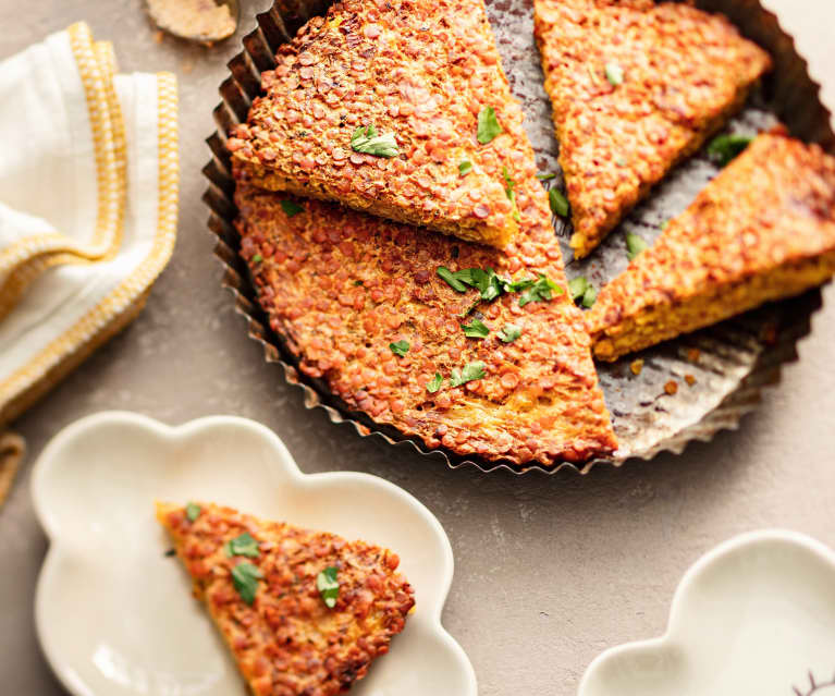 Baby-friendly Harissa Lentil and Feta Wedges