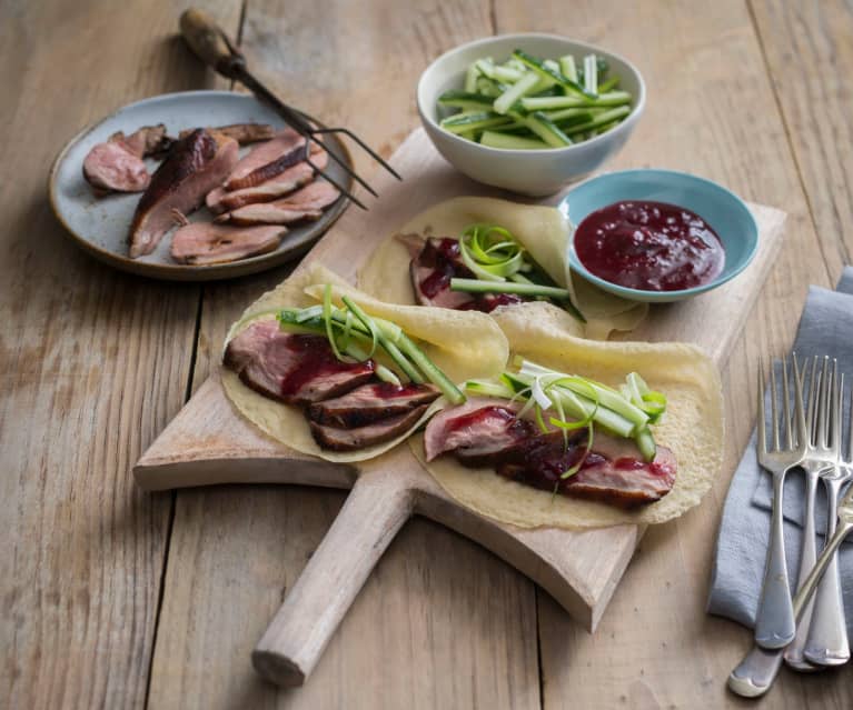 Peking-style duck pancakes