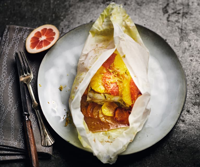 Papillotes de pavés de turbot aux agrumes