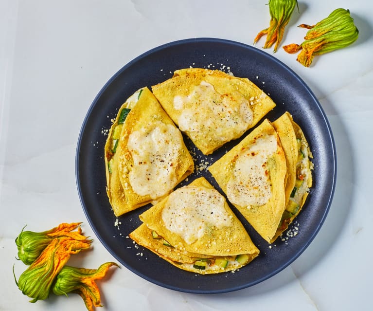 Crêpes con fiori di zucca