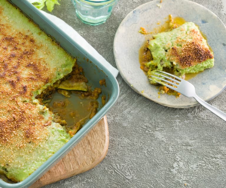 Lasaña vegetal con boloñesa de soja