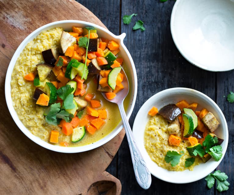 Dahl indien et curry de légumes