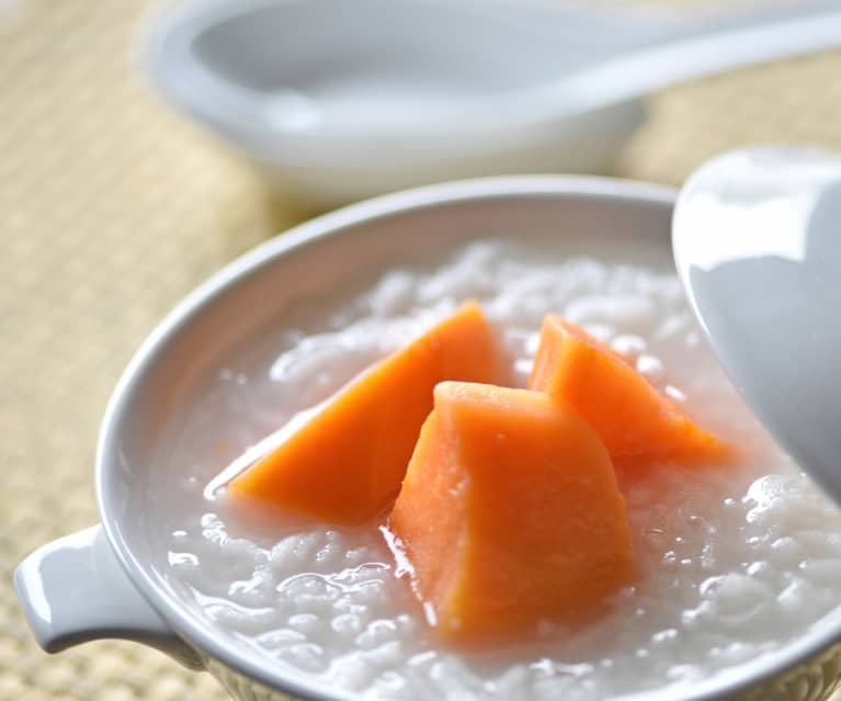 Teochew rice porridge with sweet potato