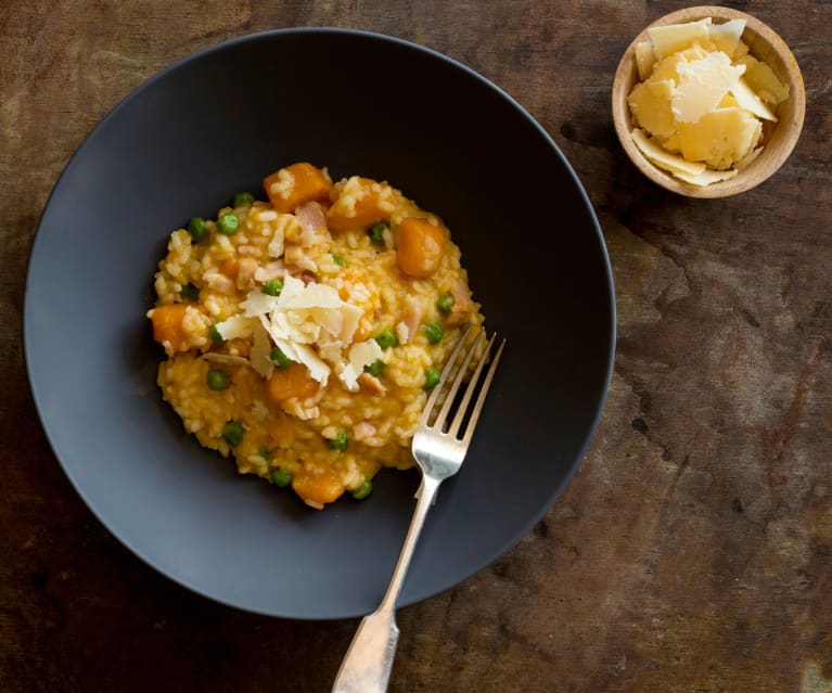 Pumpkin risotto with bacon