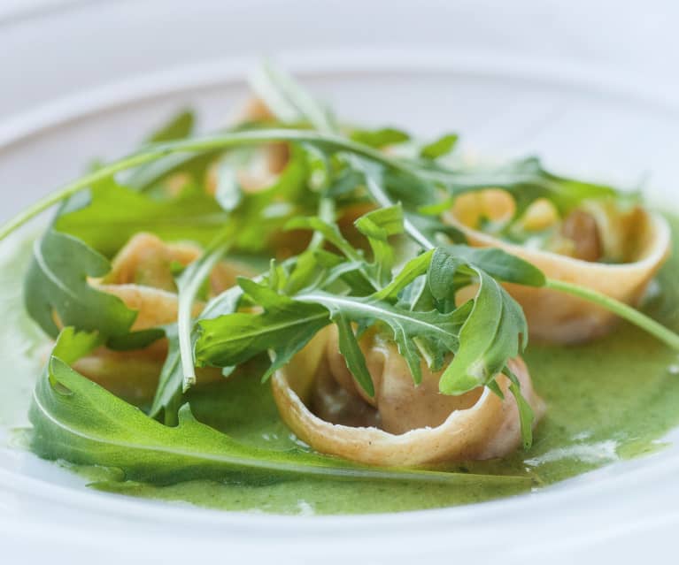 Cappelletti au chèvre, crémeux de roquette - Nicolas Gautier