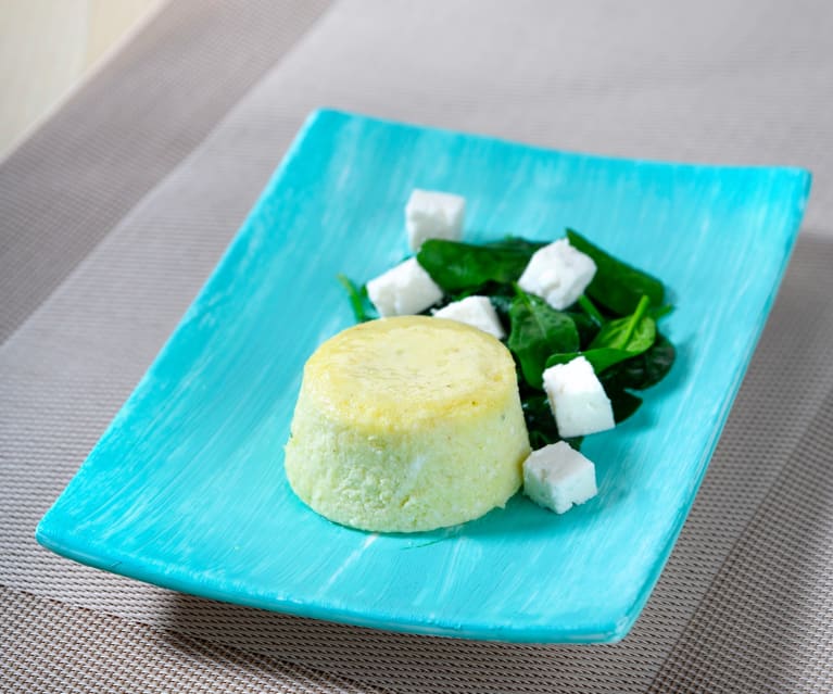 Tortino di uova e quartirolo con spinaci