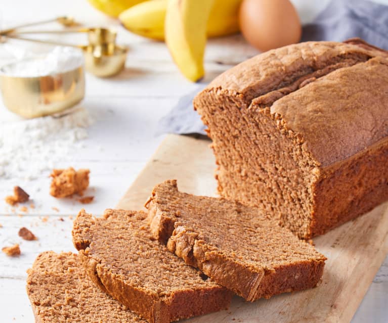 Panqué de plátano con chocolate