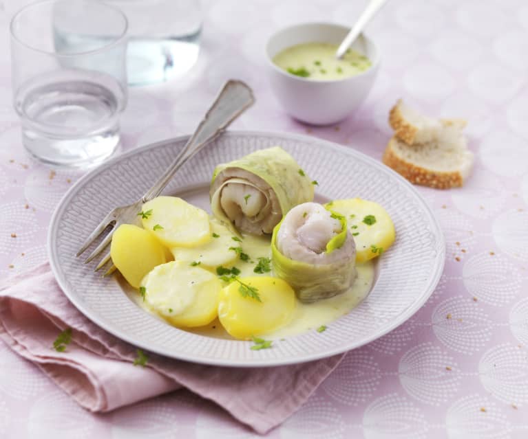 Filet de merlan en papillote de poireau