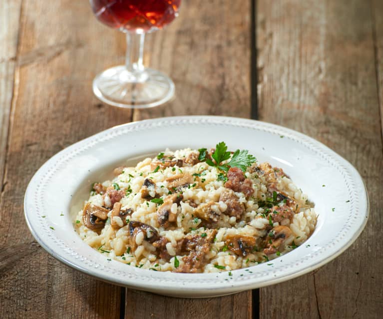 Risotto funghi e salsiccia