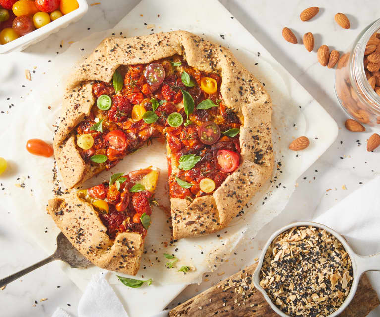 Almond Pulp Galette with Tomatoes Almond Pulp Galette with Tomatoes