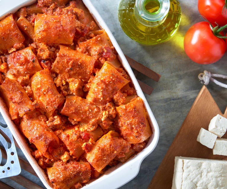 Paccheri gratinati al ragù di tofu (vegan)