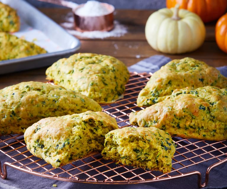 Scones de calabaza y kale