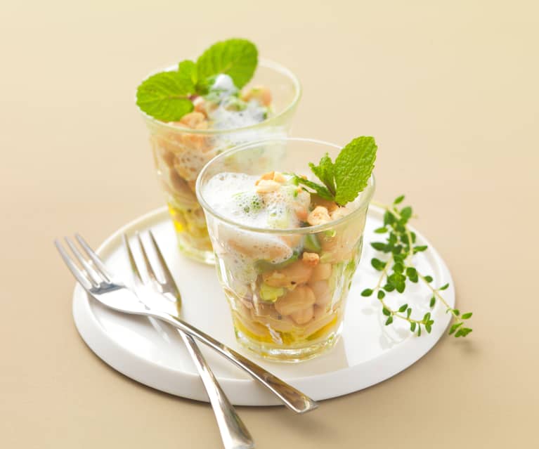 Bohnen-Gurken-Salat mit Buttermilch-Minz-Dressing