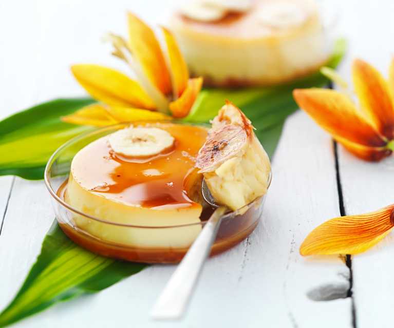 Crème caramel cocco e banana