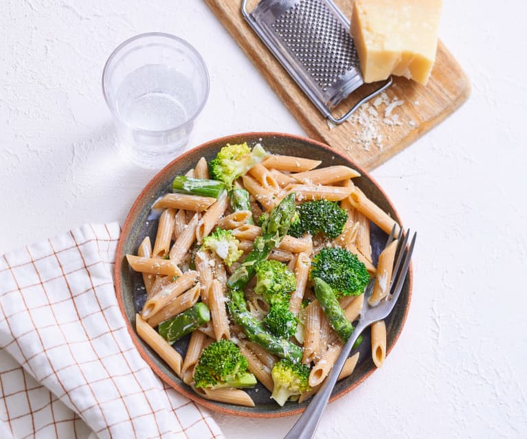 Penne aux légumes verts