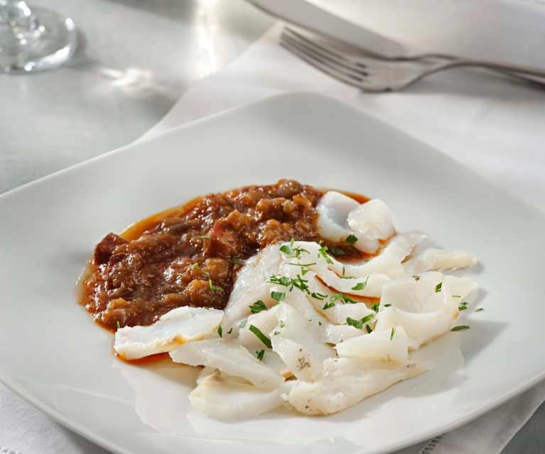 Steamed Cod with Vizcaina Sauce