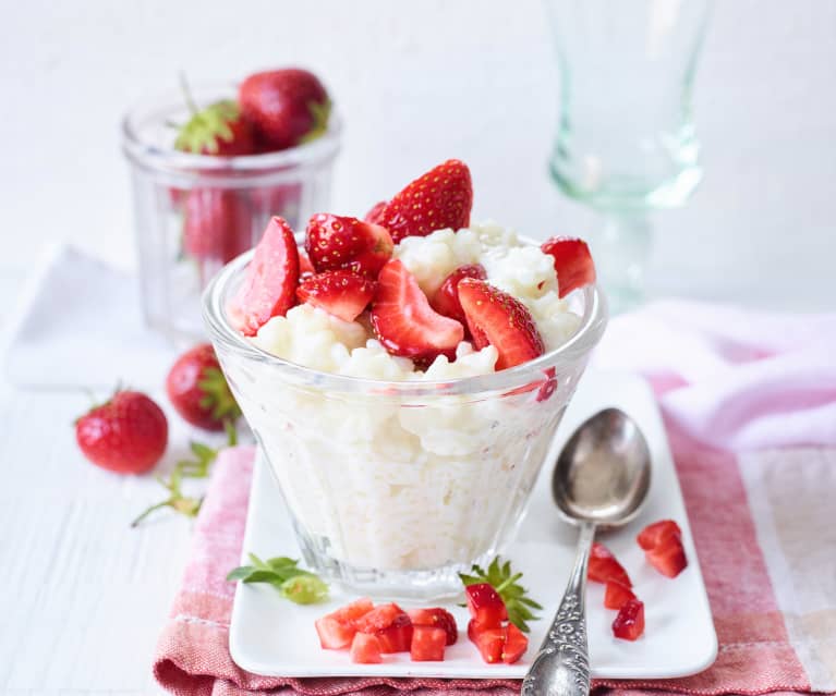 Milchreis mit Erdbeeren