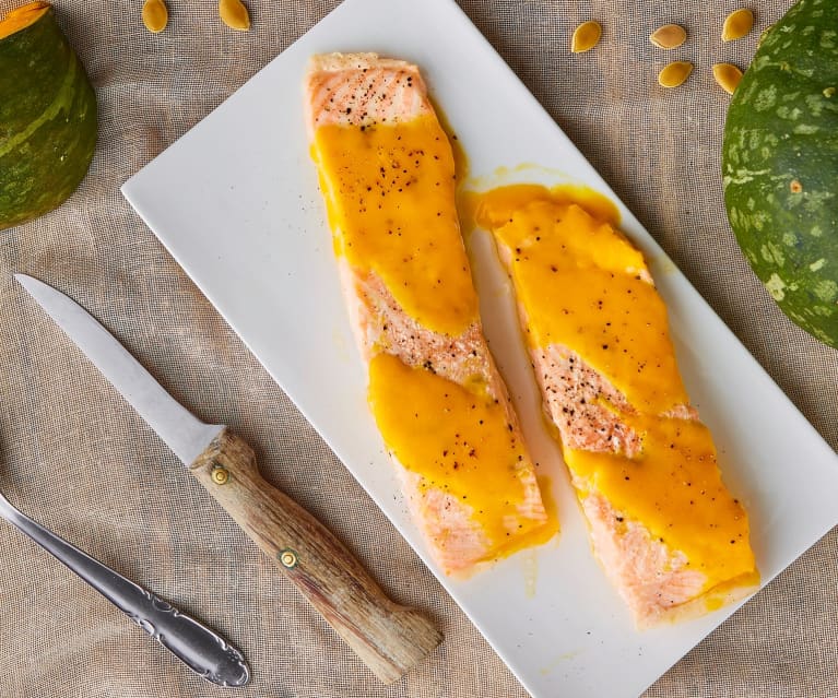 Filetti di salmone con crema di zucca