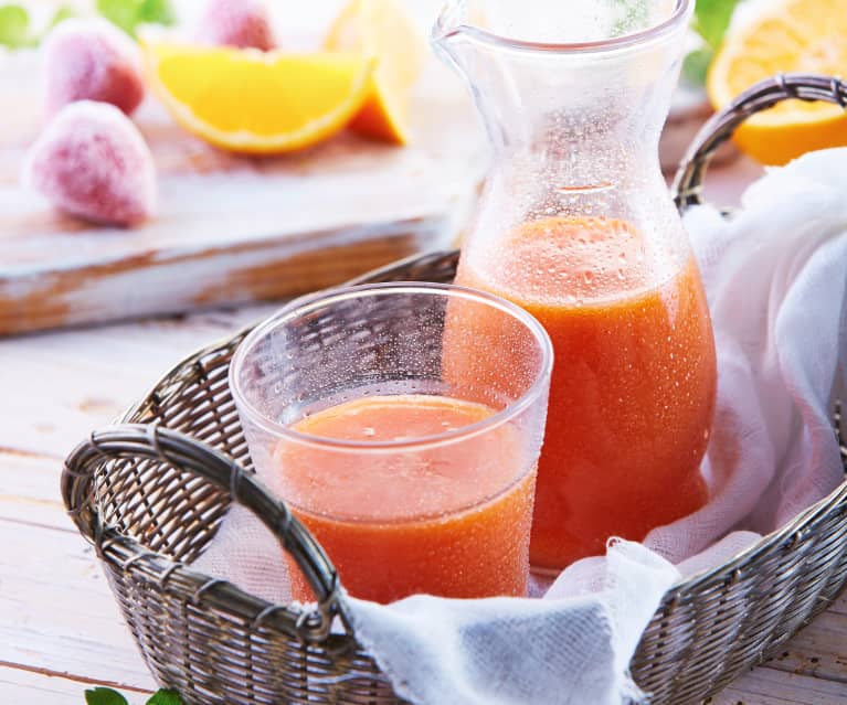 Mango, Orange and Strawberry Juice