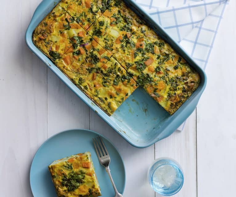 Feta, spinach and potato frittata