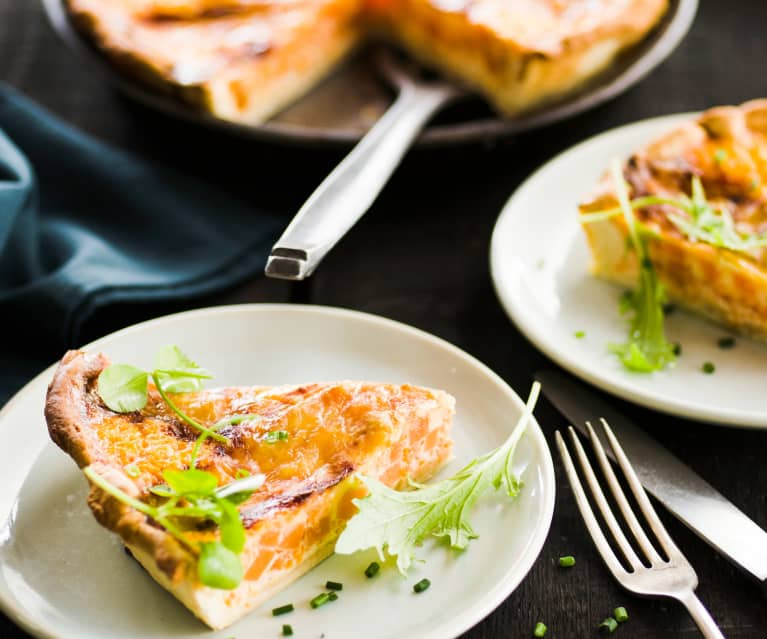 Tarte au reblochon de Savoie, courge et carotte