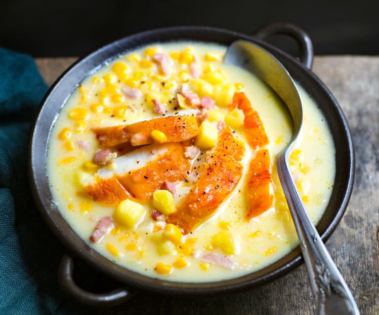 Soupe crémeuse au maïs - Recettes au thermomix