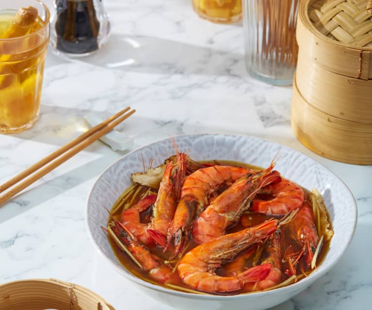 Drunken Herbal Prawns