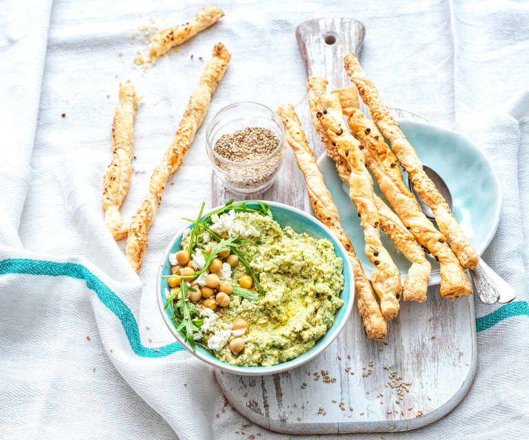 Houmous feta et roquette