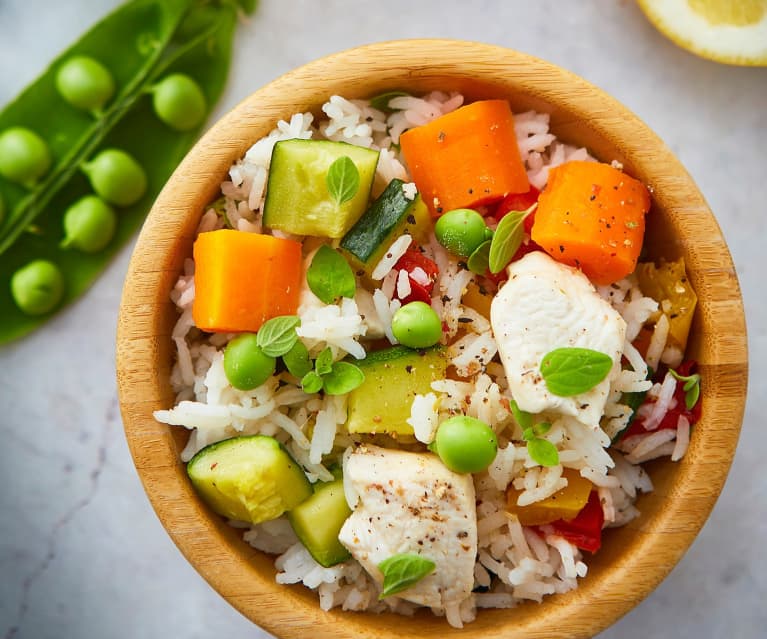 Riso basmati con pollo e verdure (Modalità Cuoci riso)