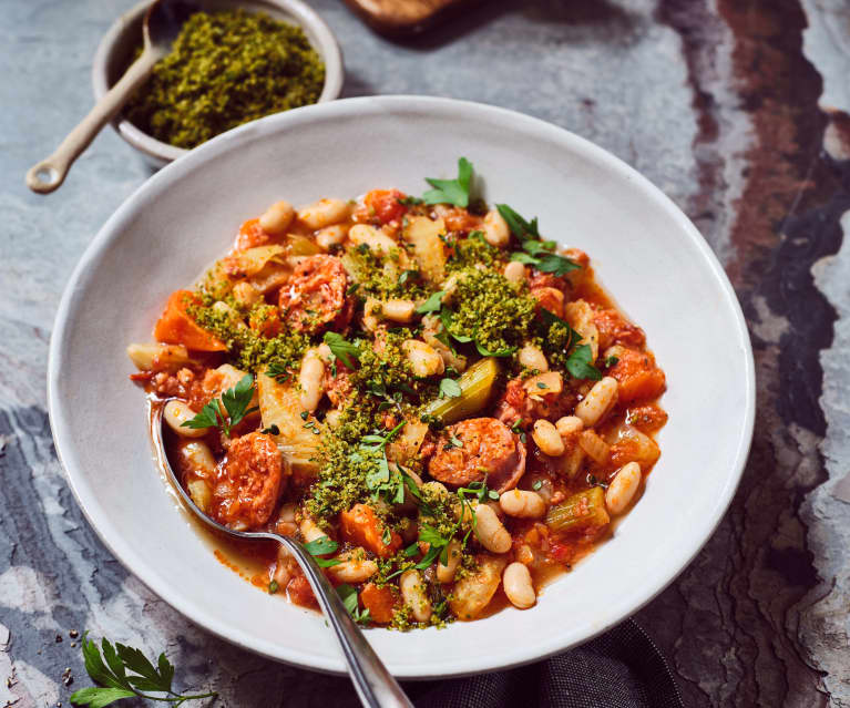 Weiße-Bohnen-Eintopf mit Fenchel und Salsiccia