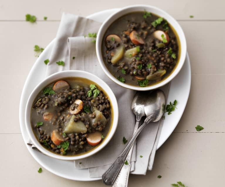 Soupe de lentilles vertes