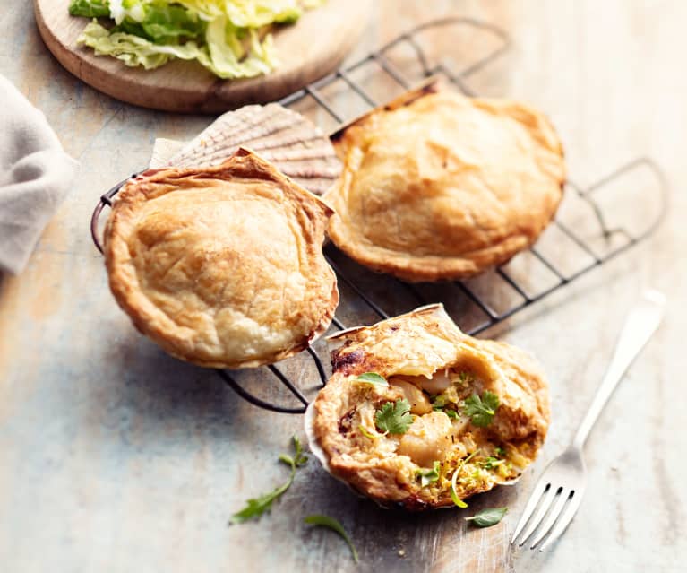 Mini-tourte à la viande avec maïs et pistaches