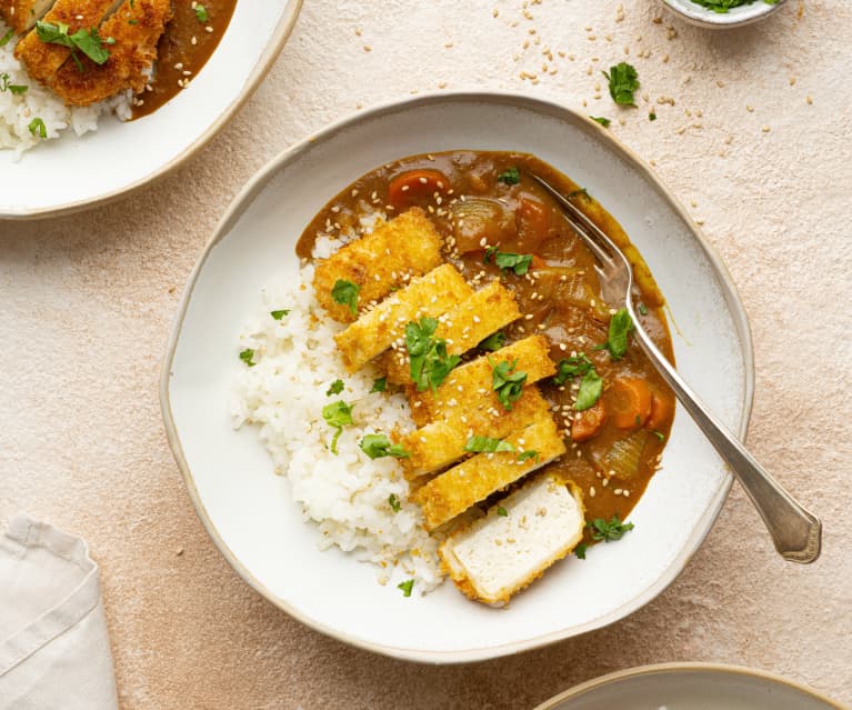 Curry katsu de tofu vegano