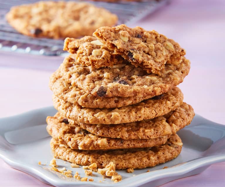 Galletas con avena, almendra y chocolate blanco