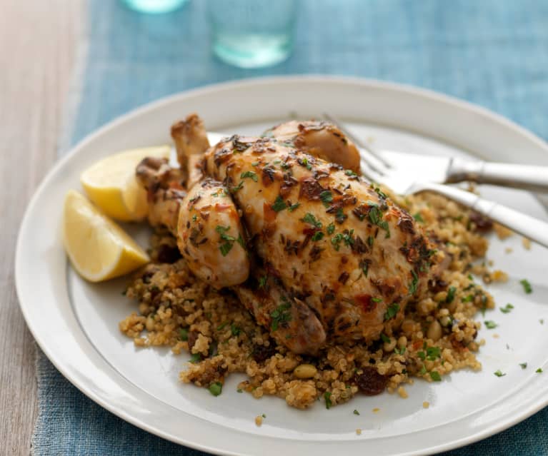 Steamed Poussins and Fruity Quinoa