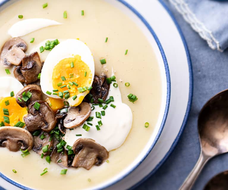 Vellutata di patate, uova e funghi (Bimby Friend)