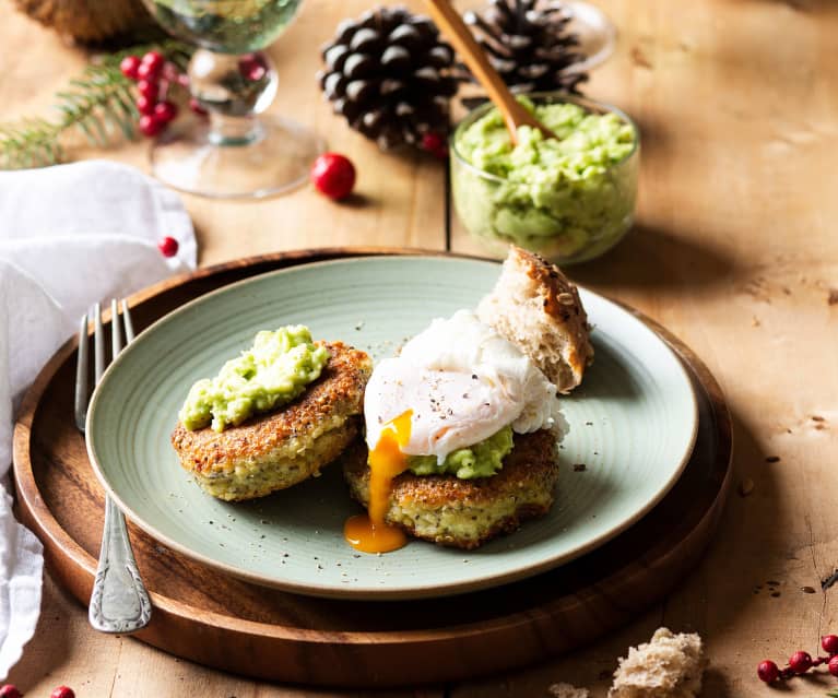 Hamburguesas crujientes de quinoa con puré de aguacate