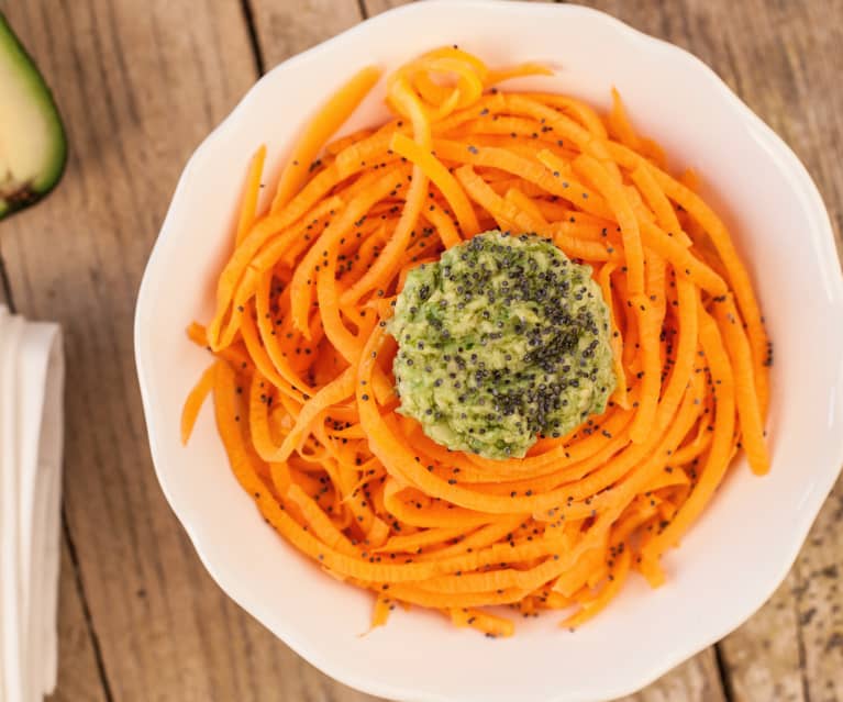 Spaghetti di zucchine crudiste con pesto - IL PROFUMO DELLA