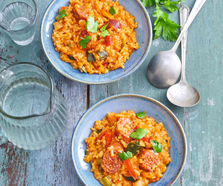 Riz à l'espagnole  au chorizo et poivrons