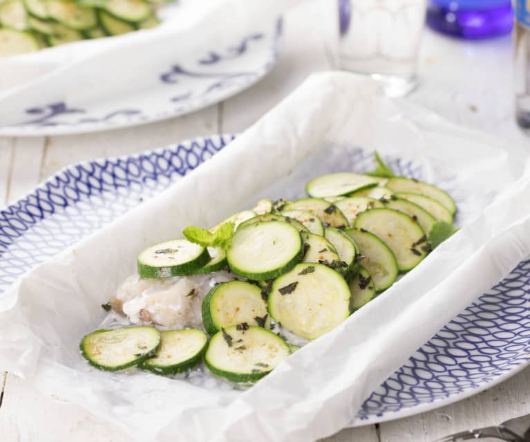 Scorfano in crosta di zucchine alla menta