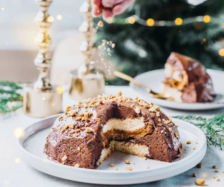 Entremets chocolat-cacahuète