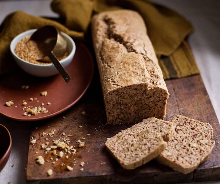 Pão de linhaça e noz sem glúten