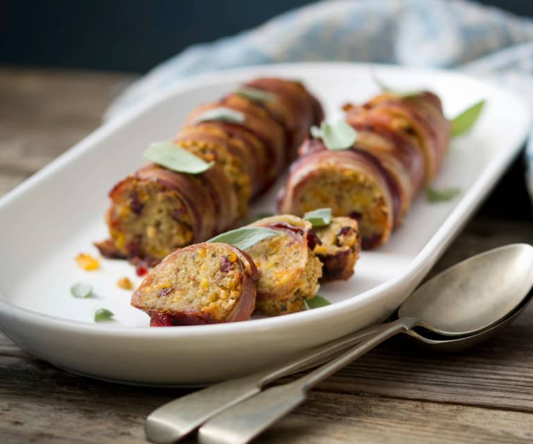 Rouleau farci à l'abricot en robe de pancetta (Australie)