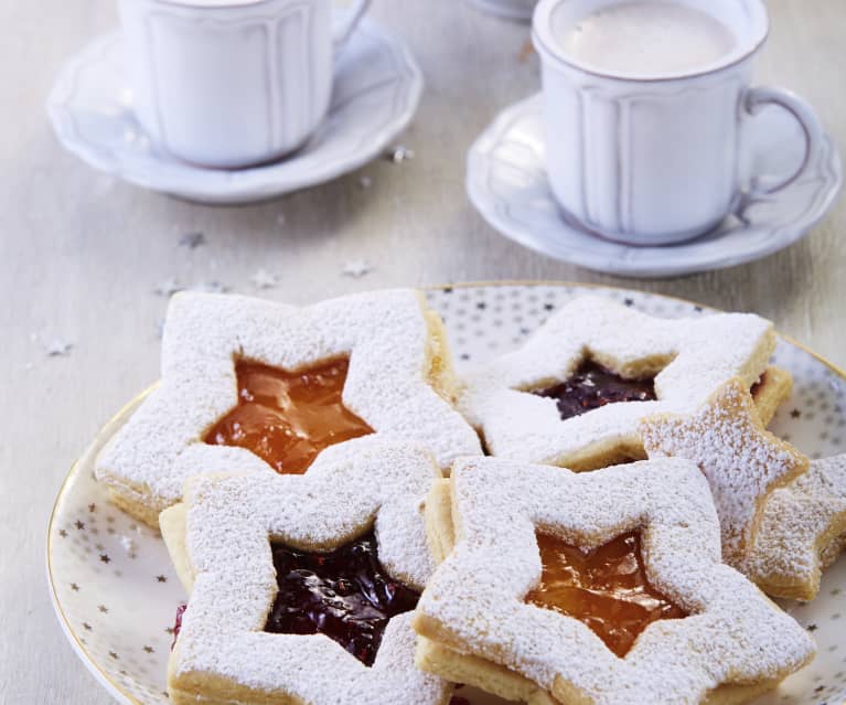 Linzer de almendras y mermelada