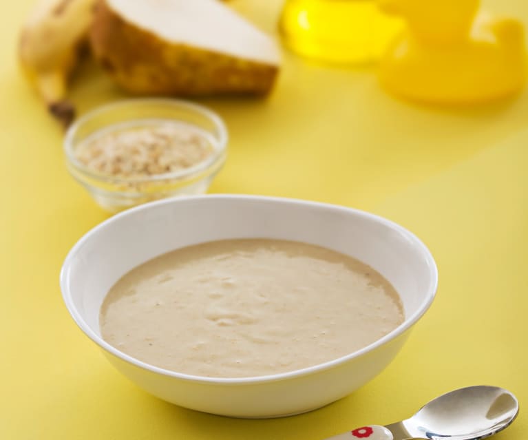 Crema de avena con pera