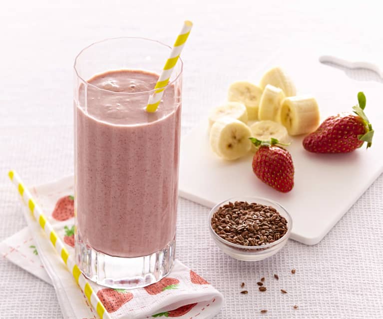 Smoothie banane-fraise aux graines de lin