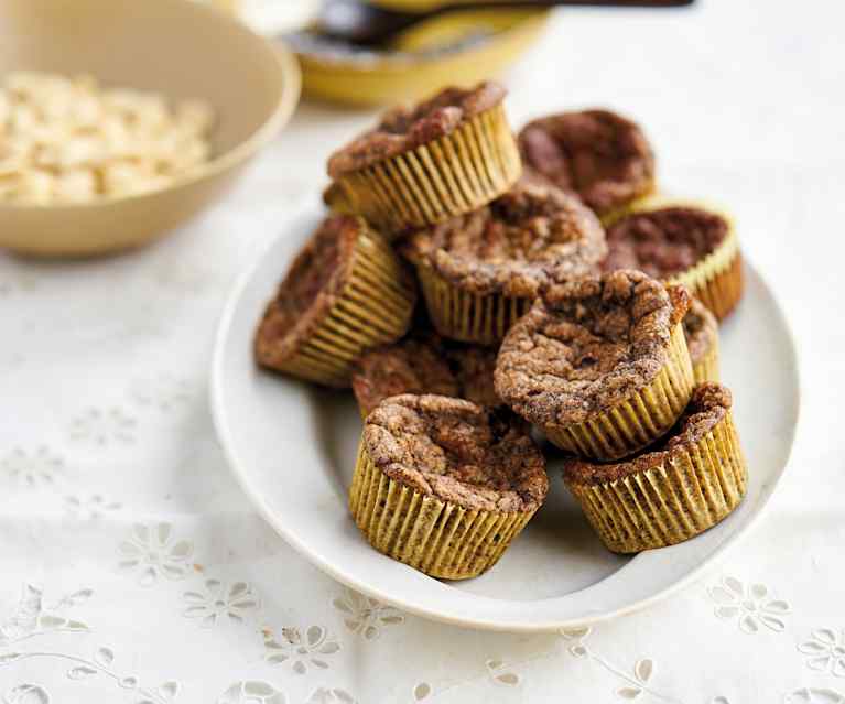 Muffins de chocolate e banana sem glúten