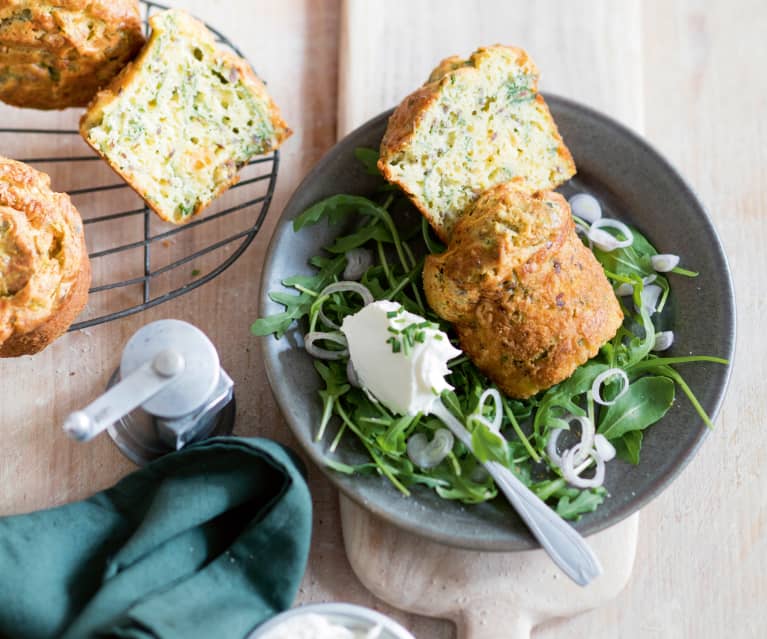 Mini-cakes roquette-gouda et chantilly